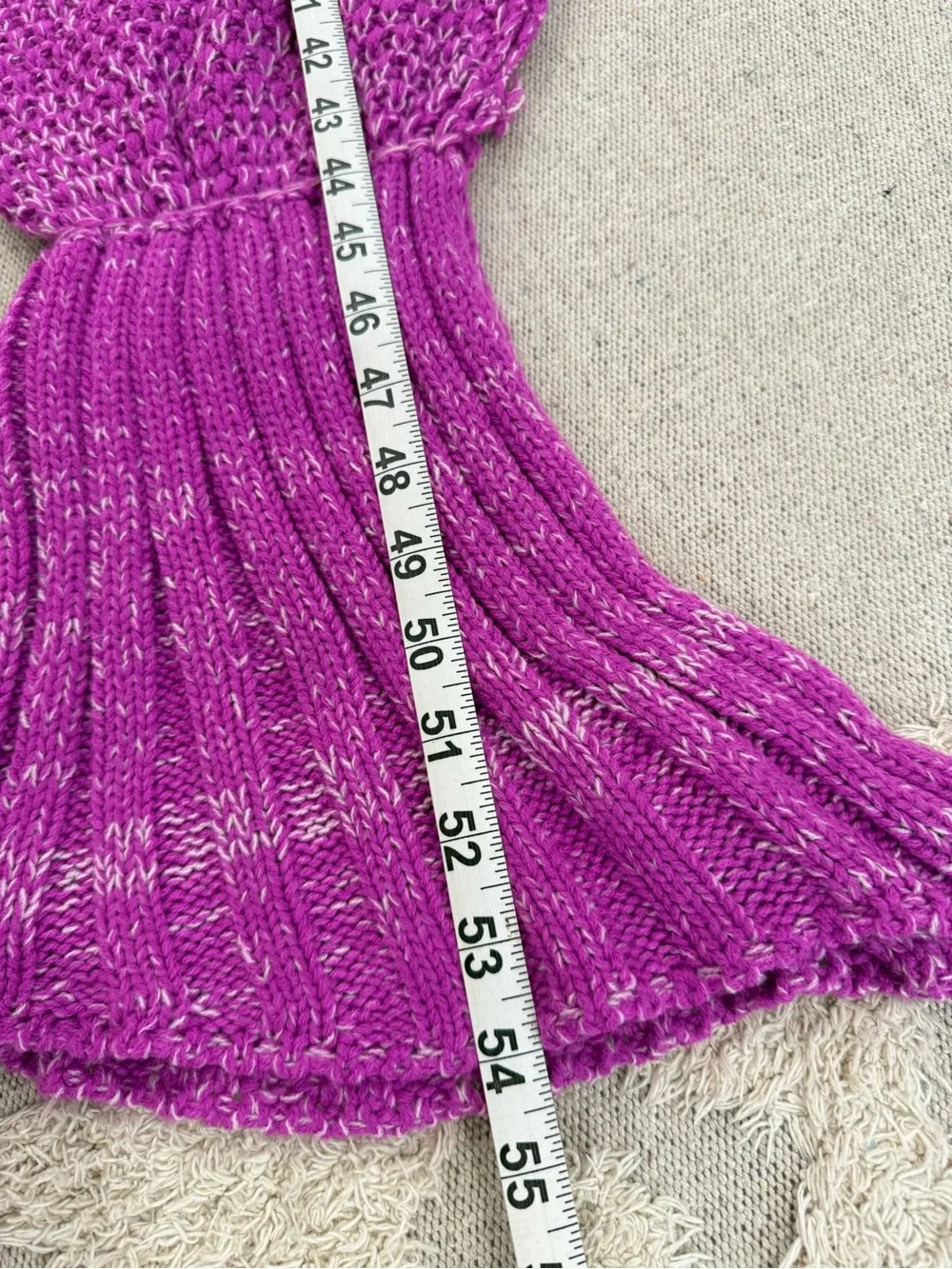 Kids Purple Mermaid Tail Blanket - Cozy Knit